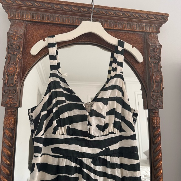 Anthropologie L Hope For Flowers Modern Zebra Print Linen Maxi Dress NWT organic - Picture 3 of 14